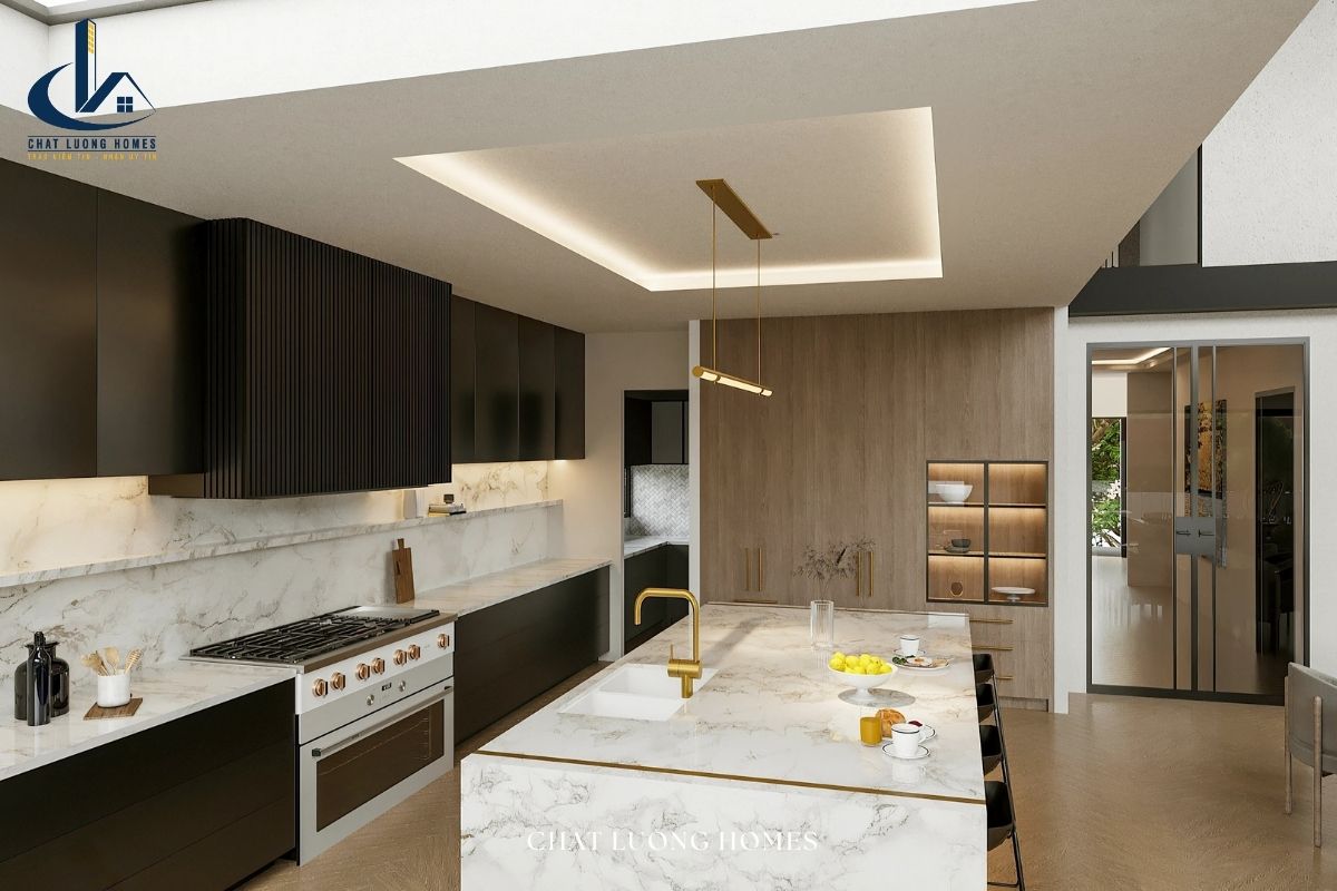 Nội thất phòng bếp biệt thự hiện đại