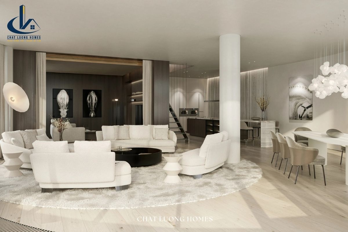Mẫu nội thất căn hộ duplex sang trọng, tiện nghi