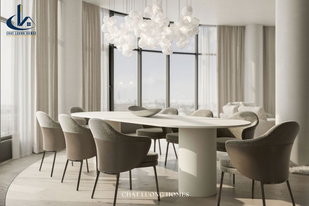 Bàn ăn căn hộ duplex cao cấp