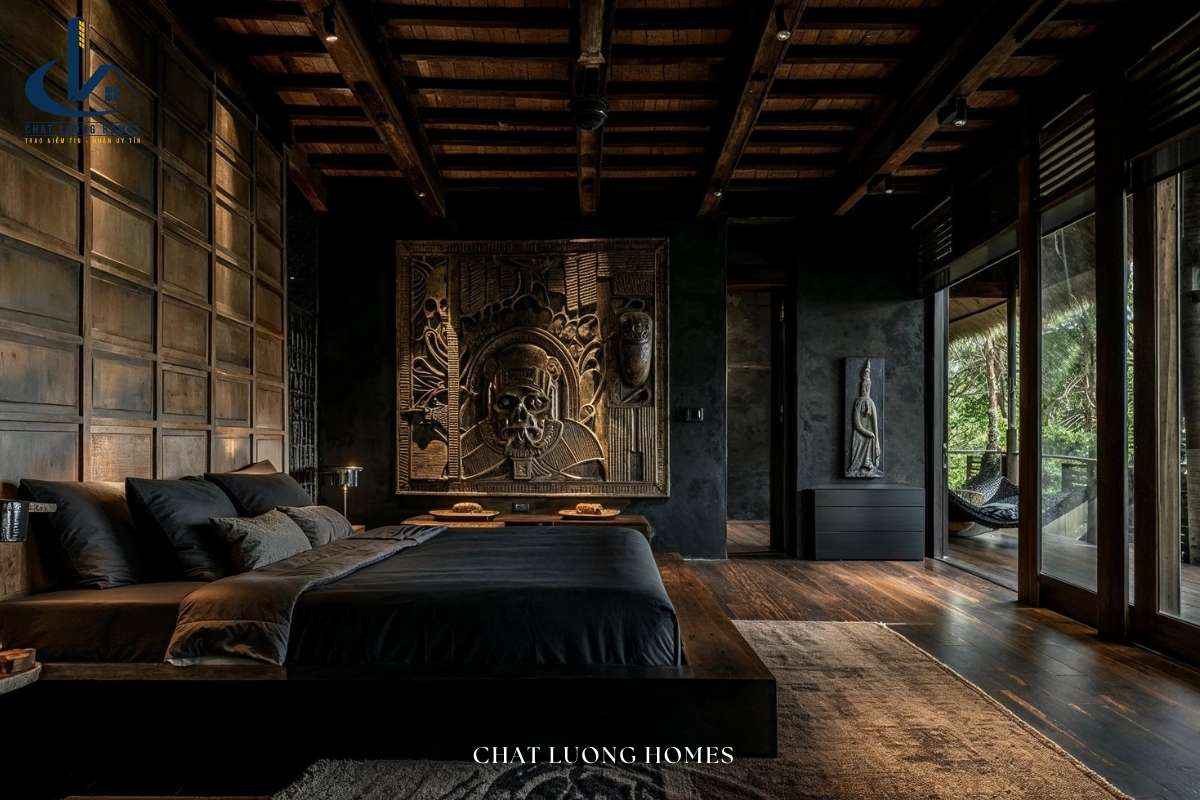 Phòng ngủ khu nghỉ dưỡng được thiết kế tiện nghi, sang trọng