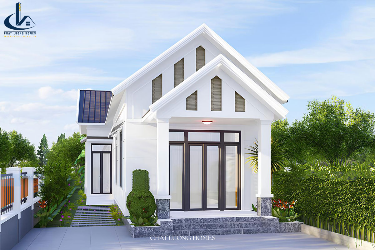 Mẫu nhà cấp 4 đẹp 5x20 có 2 phòng ngủ