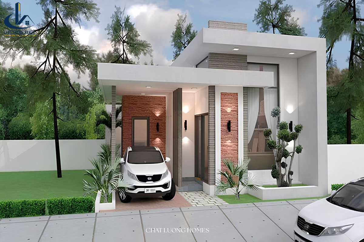 Mẫu nhà cấp 4 5x20 mái bằng đẹp