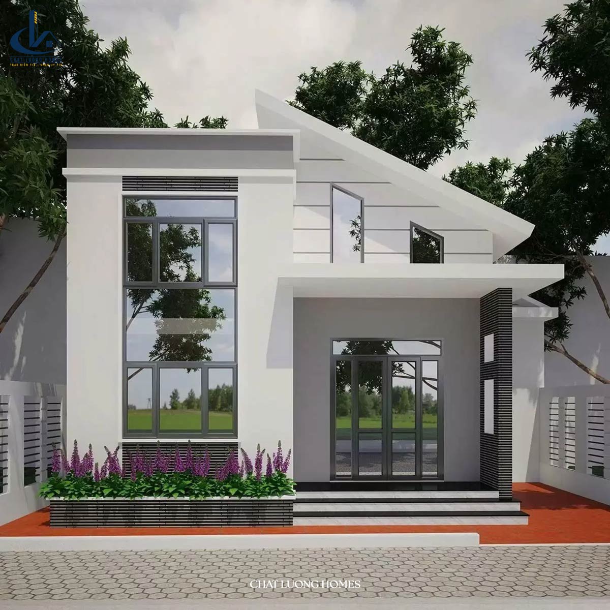 Mẫu nhà cấp 4 gác lửng hiện đại, thiết kế không gian mở